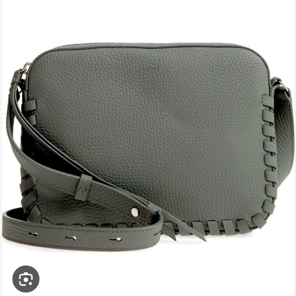 Allsaints All Saints grey leather kepi crossbody camera bag coach